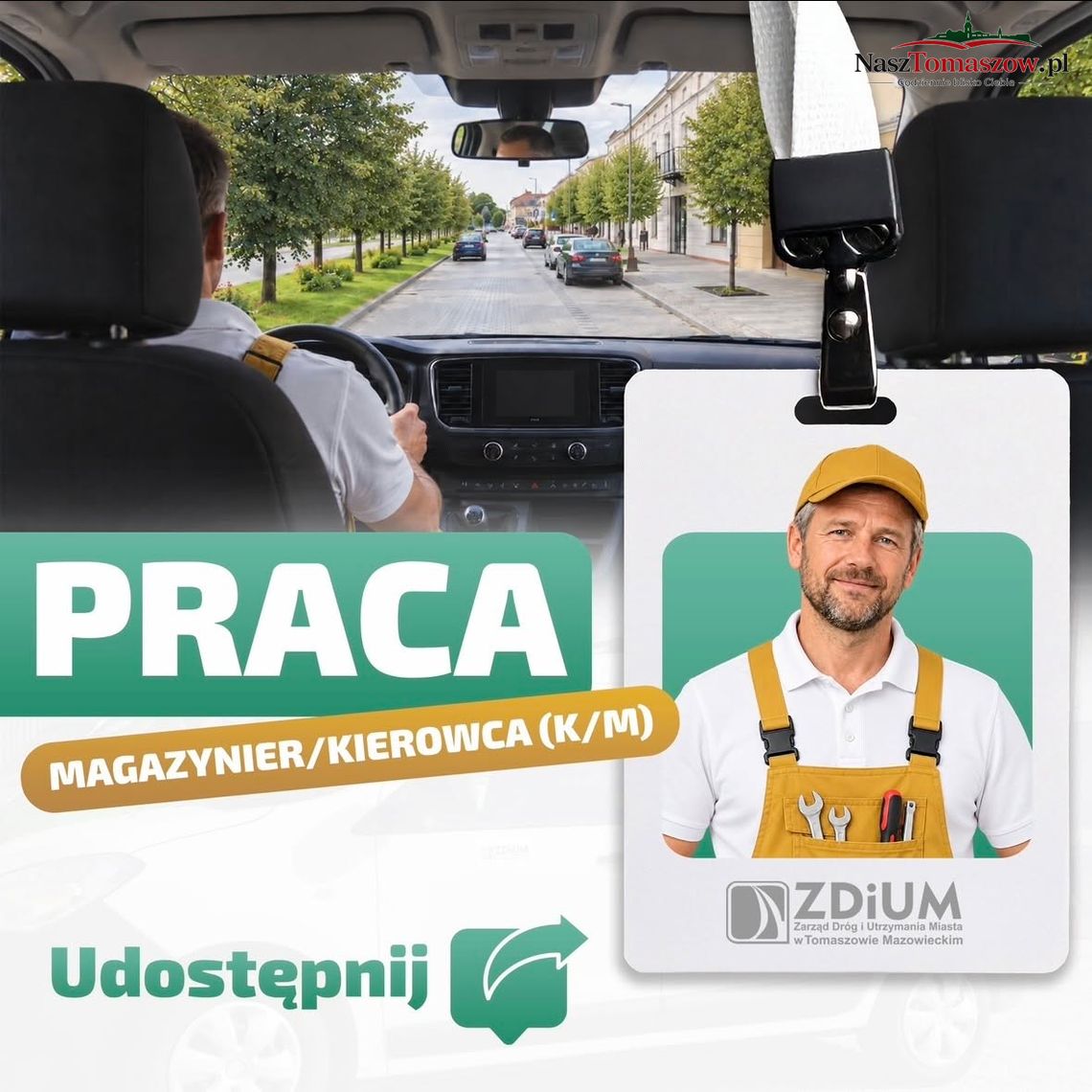 ZDiUM szuka magazyniera i kierowcy. Jest etat, jedna zmiana i dodatki