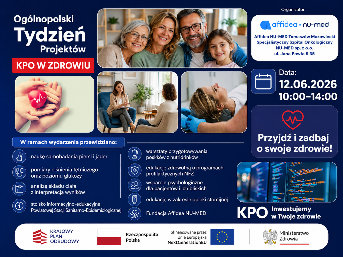 Zdrowie nie lubi czekać. Affidea NU-MED Tomaszów Mazowiecki otwiera drzwi dla mieszkańców Zdrowie nie lubi czekać. Affidea NU-MED Tomaszów Mazowiecki otwiera drzwi dla mieszkańców
