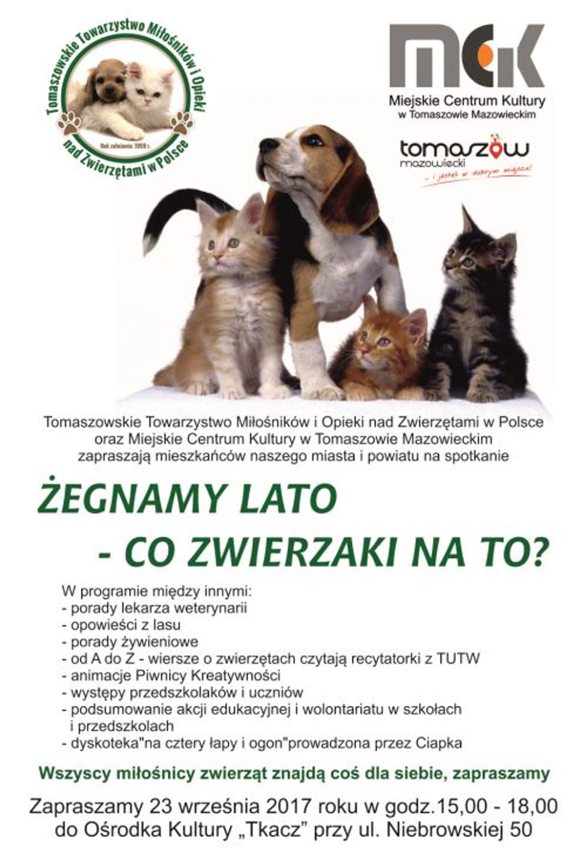 ŻEGNAMY LATO-CO ZWIERZAKI NA TO