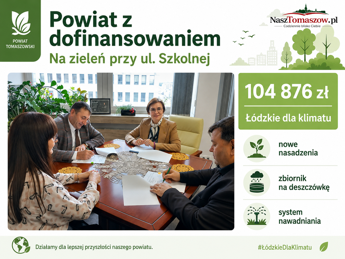 Zieleń zamiast betonu przy starostwie. Powiat Tomaszowski dostał pieniądze z programu „Łódzkie dla klimatu” Zieleń zamiast betonu przy starostwie. Powiat Tomaszowski dostał pieniądze z programu „Łódzkie dla klimatu”
