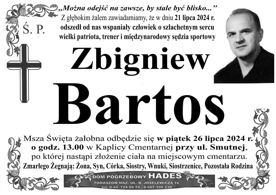 Zmarł Zbigniew Bartos