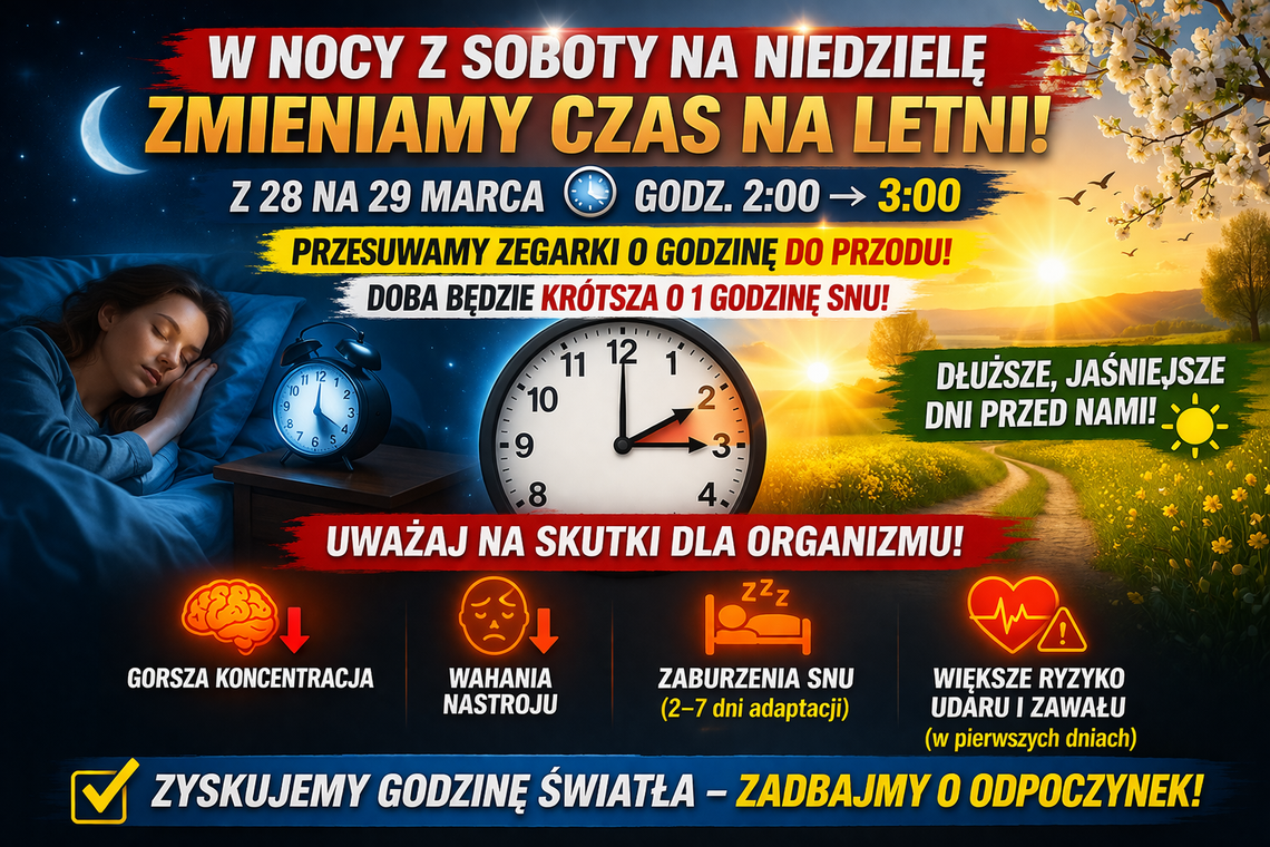 Zmiana czasu na letni: krótsza noc, dłuższe dni – i wyzwanie dla organizmu Zmiana czasu na letni: krótsza noc, dłuższe dni – i wyzwanie dla organizmu