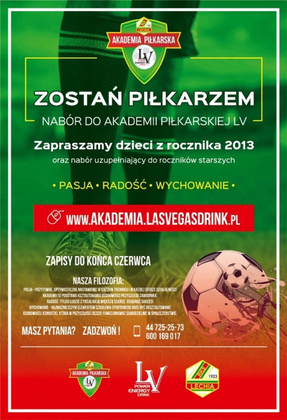 Zostań małym piłkarzem Lechii Tomaszów!