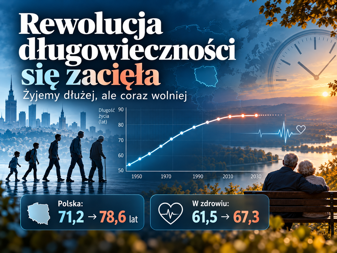 Żyjemy dłużej, ale coraz wolniej. Rewolucja długowieczności wyhamowała Żyjemy dłużej, ale coraz wolniej. Rewolucja długowieczności wyhamowała