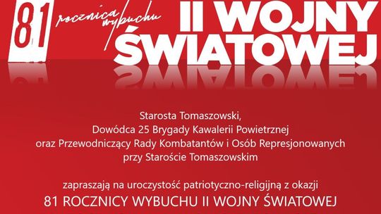 81. rocznica wybuchu II Wojny Światowej i walk o Tomaszów Mazowiecki