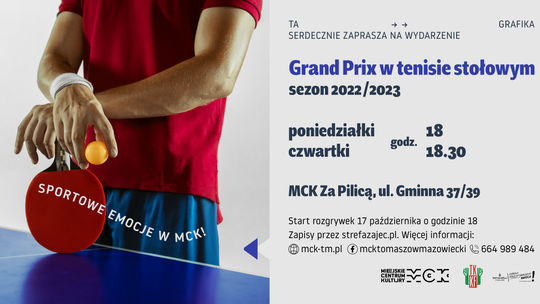 Grand Prix w tenisie stołowym w MCK Za Pilicą