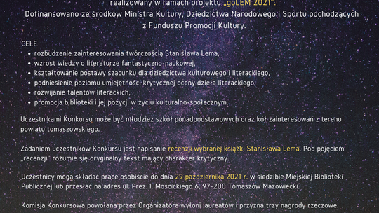 Konkurs na recenzję książki Stanisława Lema