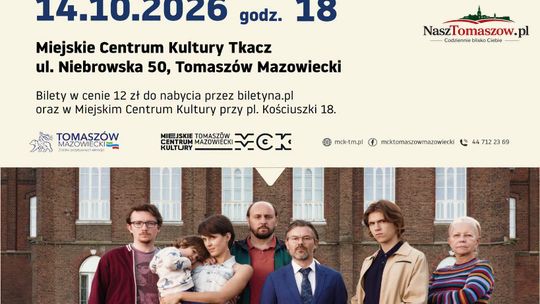 Plakat filmu Moje wspaniałe życie z informacją o seansie w Sali kinowej KiTKA w Tomaszowie Mazowieckim