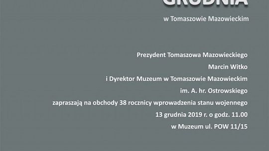 Obchody 38. rocznicy wprowadzenia Stanu Wojennego    