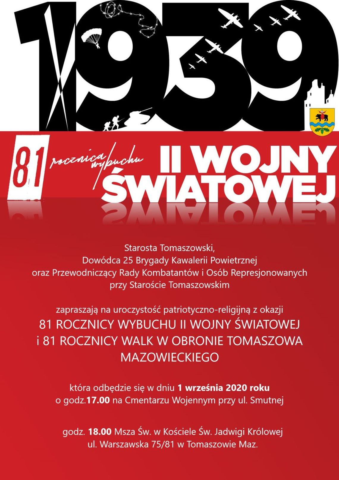 81. rocznica wybuchu II Wojny Światowej i walk o Tomaszów Mazowiecki