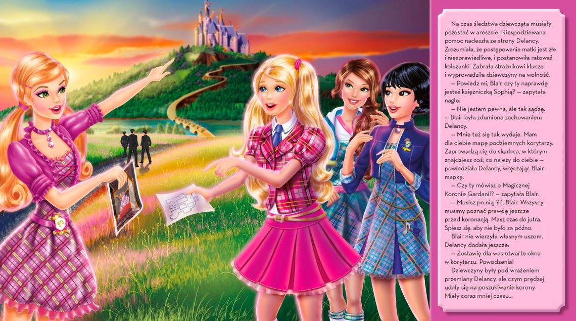 Bajanie na szklanym ekranie - projekcja filmu animowanego  pt. „Barbie – Akademia księżniczek”