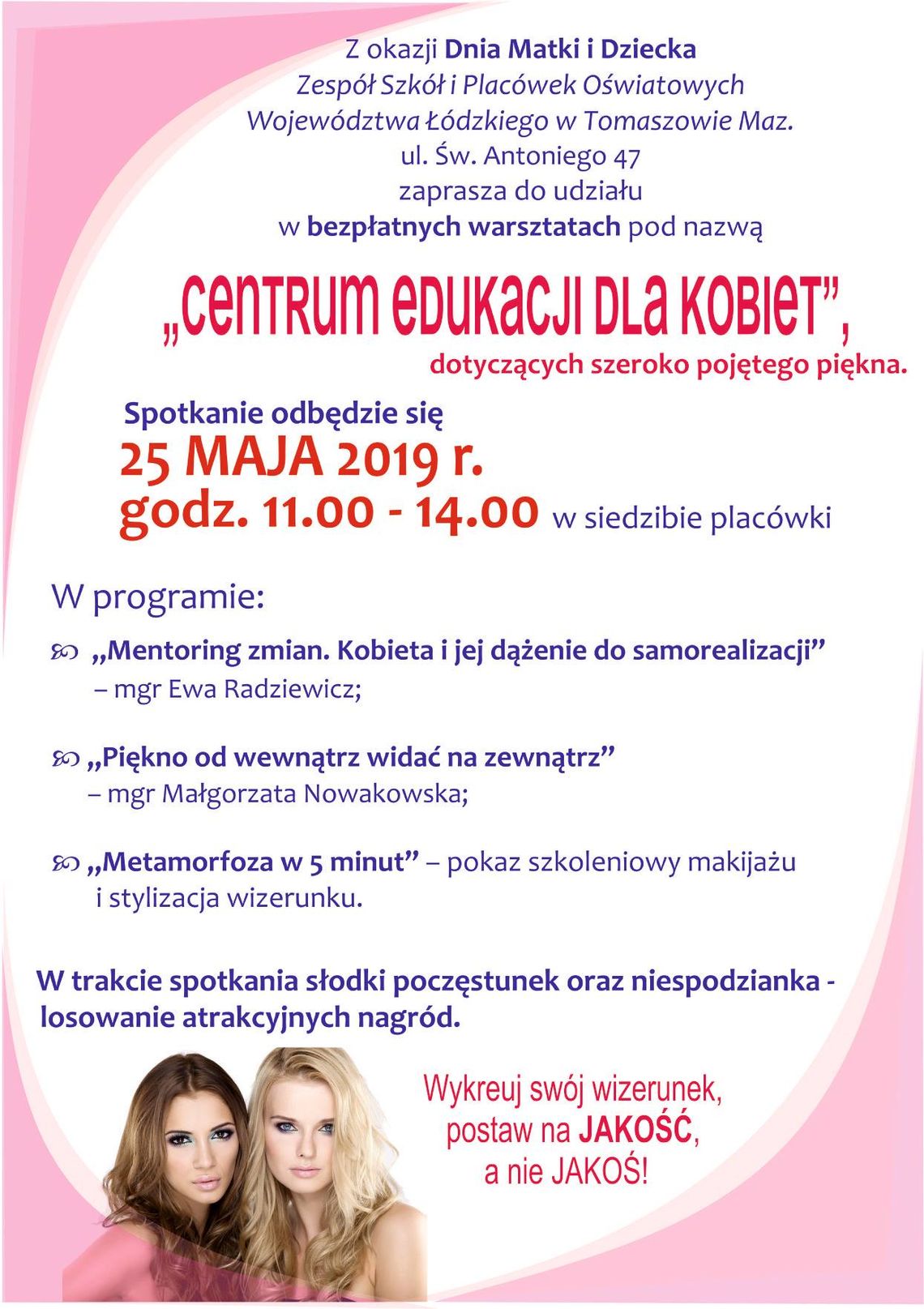 CENTRUM EDUKACJI DLA KOBIET w Zespole Szkół i Placówek Oświatowych Województwa Łódzkiego 