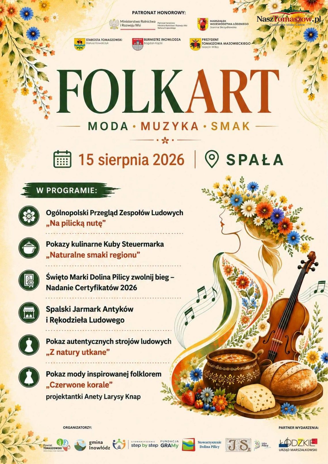 Plakat wydarzenia FOLKART w Spale 15 sierpnia 2026
