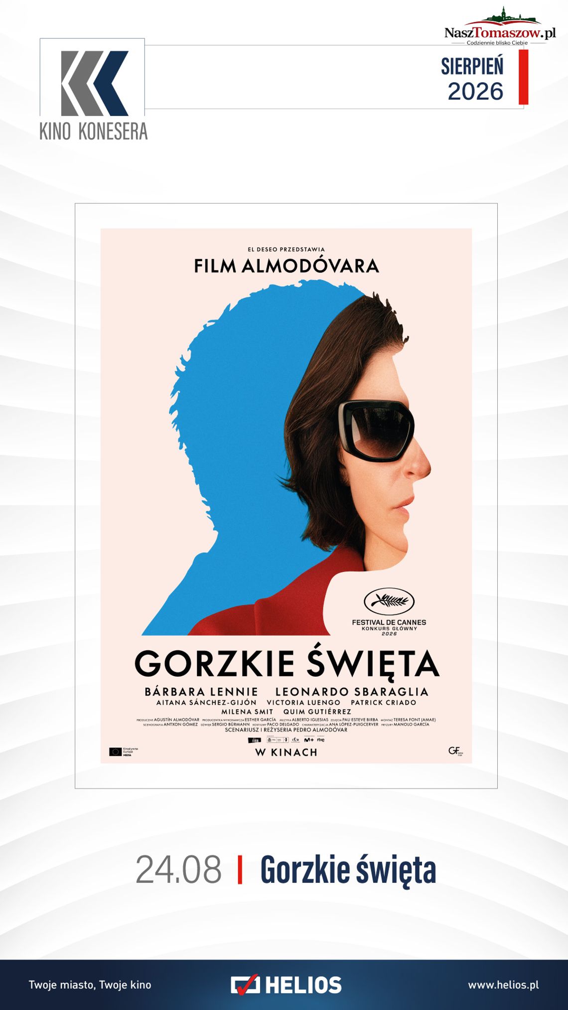 Plakat Kina Konesera zapowiadający film Gorzkie święta w sierpniu 2026