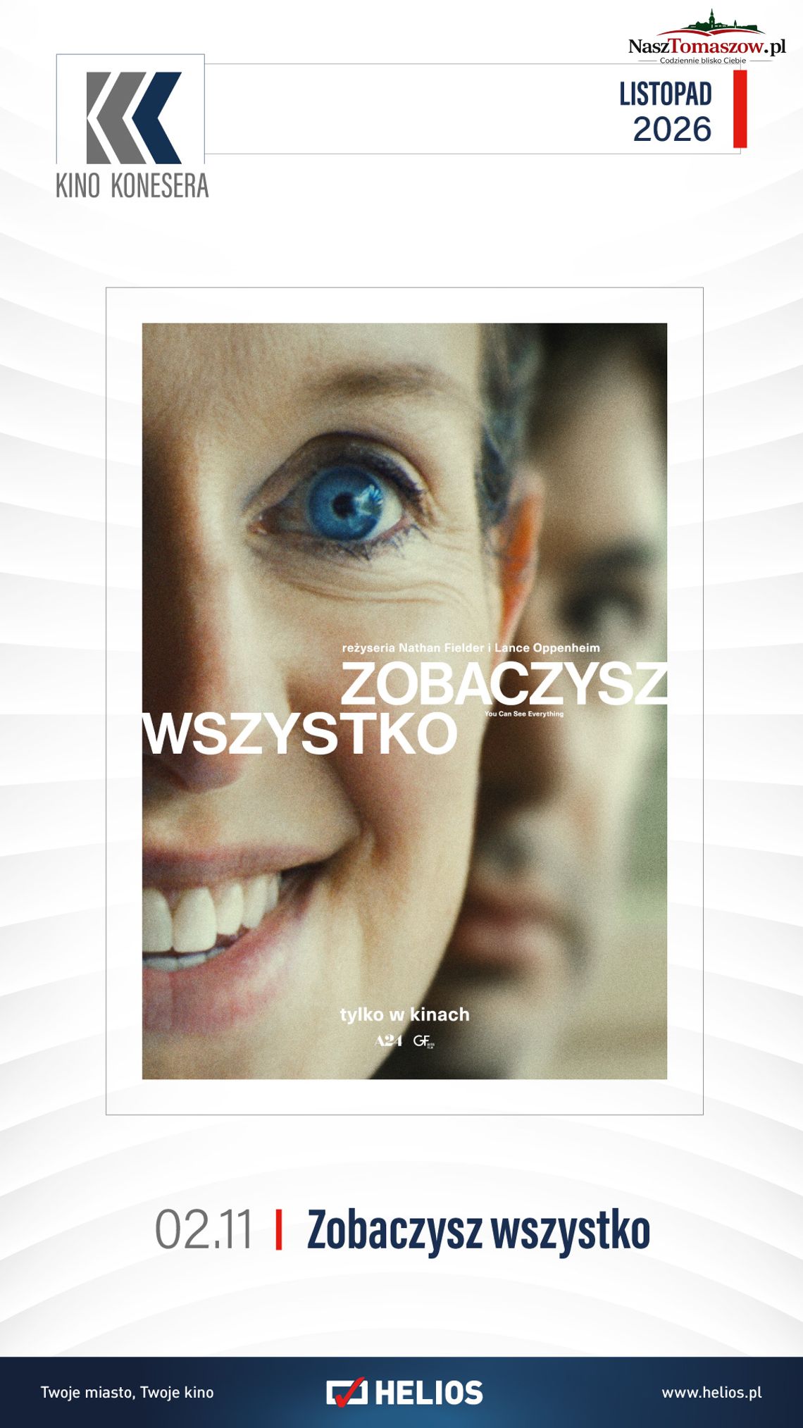 Kino Konesera: Zobaczysz wszystko Plakat Kino Konesera zapowiadający film Zobaczysz wszystko w listopadzie 2026