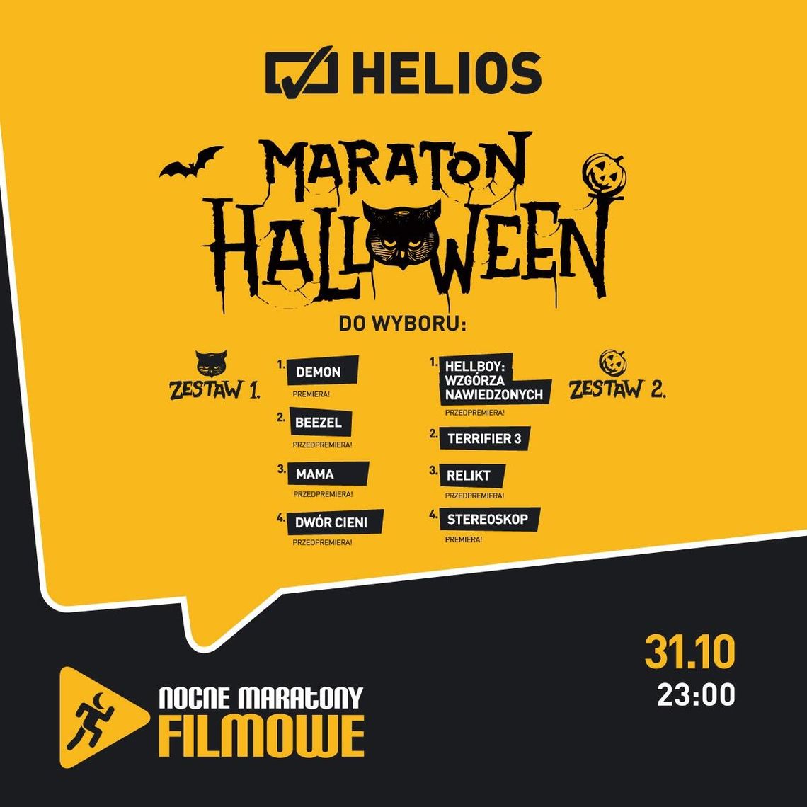 Maraton Halloween  w kinach Helios!