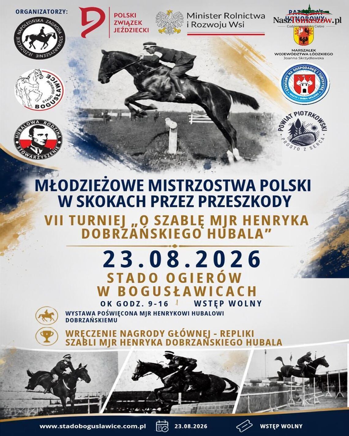 Plakat Młodzieżowych Mistrzostw Polski w Skokach przez Przeszkody w Bogusławicach