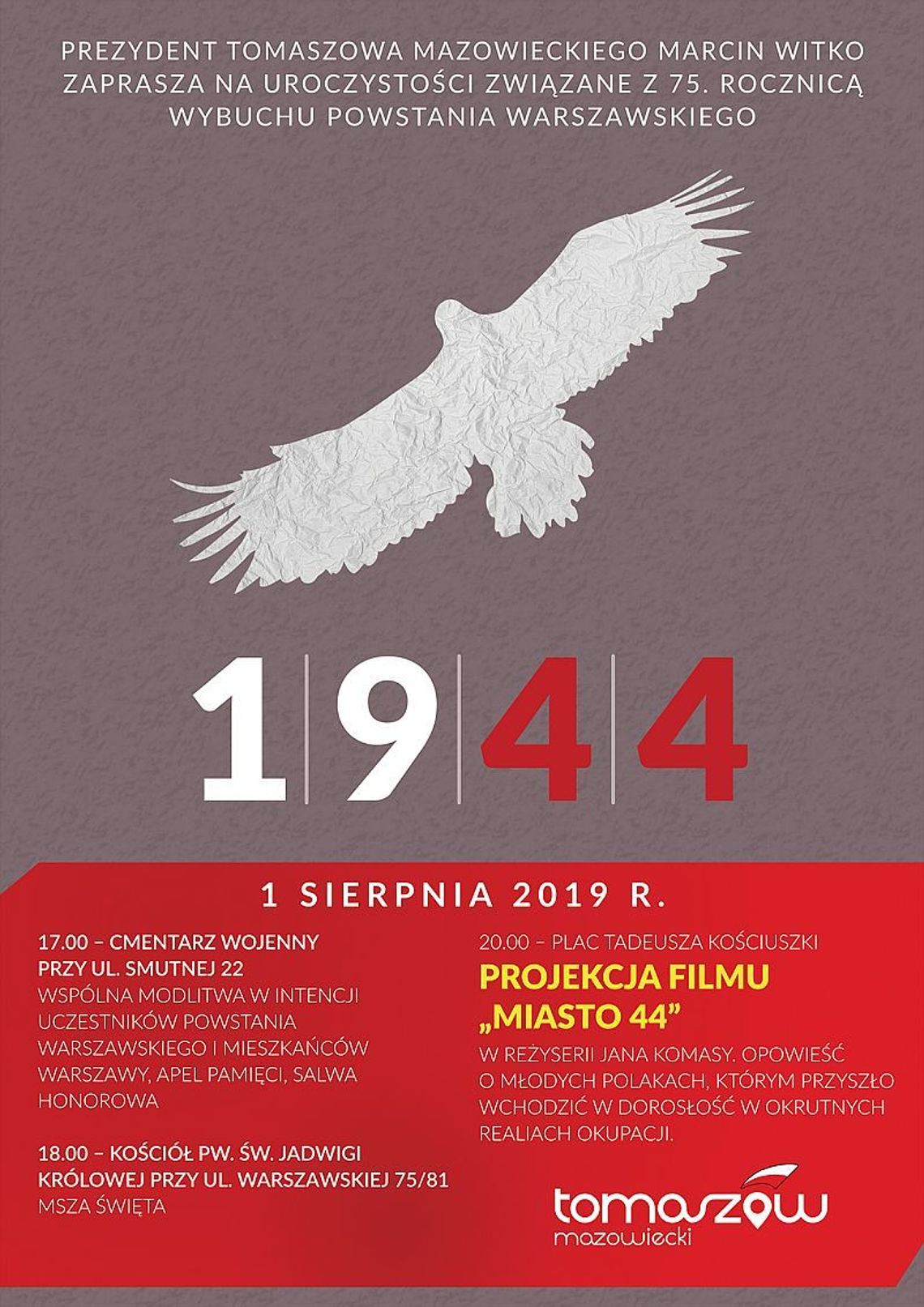 Obchody 75. rocznicy wybuchu Powstania Warszawskiego