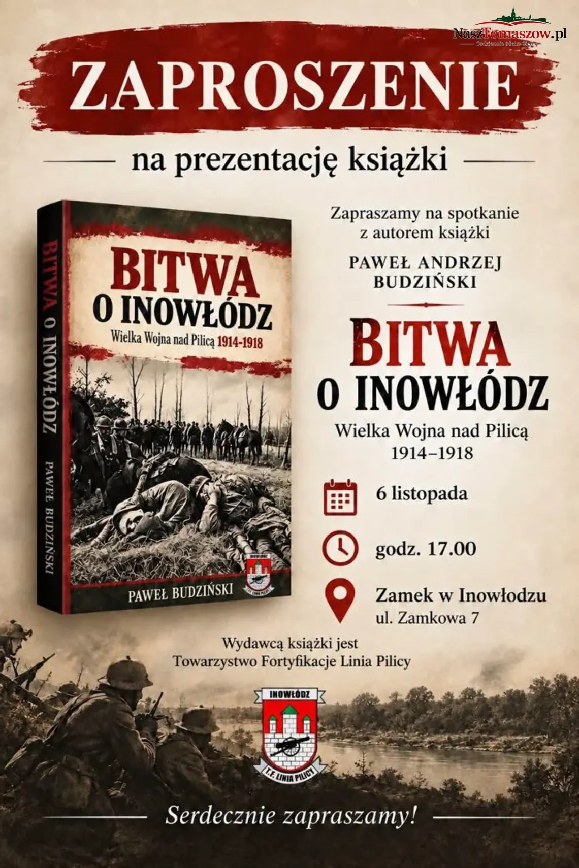Prezentacja książki „Bitwa o Inowłódz. Wielka Wojna nad Pilicą 1914–1918”