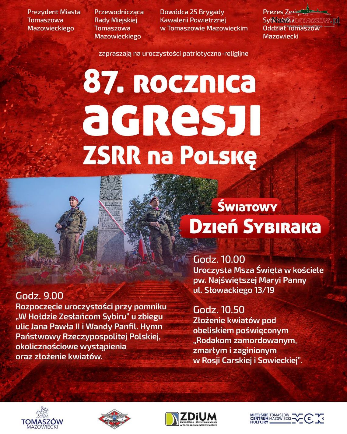 Tomaszów Mazowiecki: obchody 87. rocznicy agresji ZSRR i Dnia Sybiraka