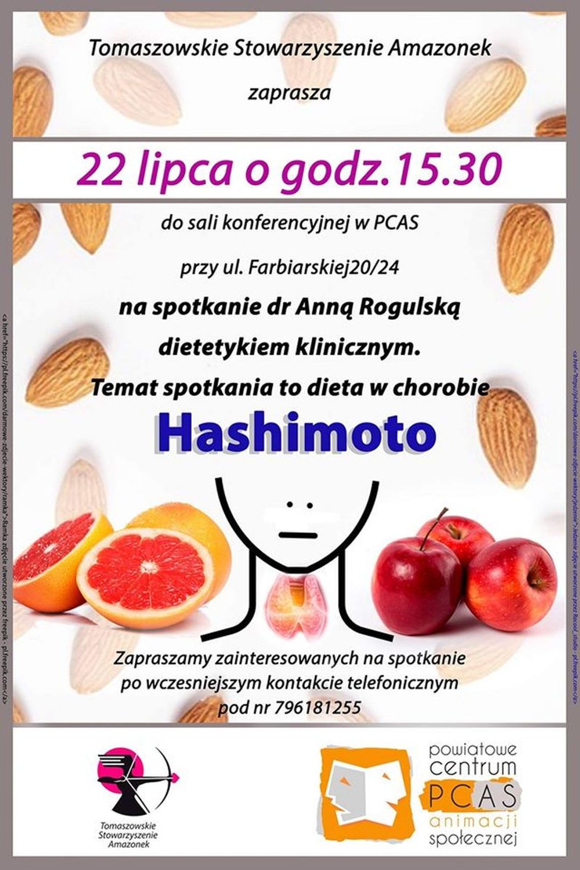 Tomaszowskie Stowarzyszenie Amazonek zaprasza na spotkanie z dr Anną Rogulską – dietetykiem klinicznym Tomaszowskie Stowarzyszenie Amazonek zaprasza na spotkanie z dr Anną Rogulską – dietetykiem klinicznym