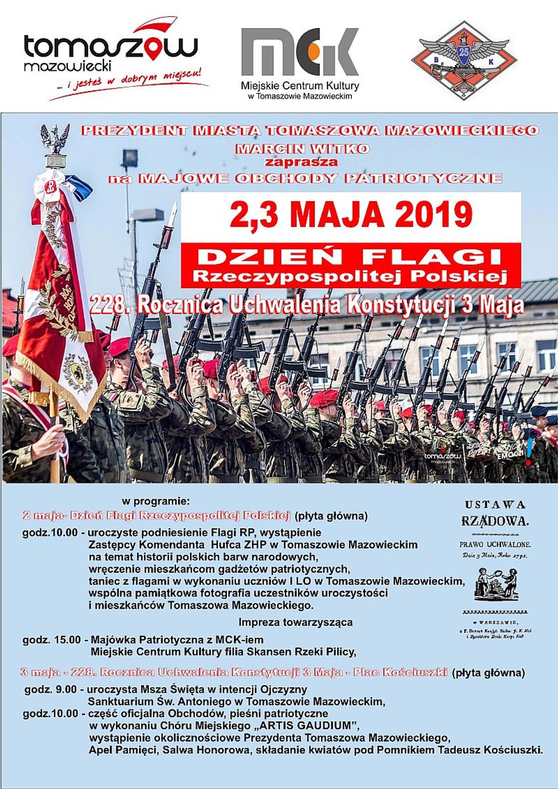 Uroczystości patriotyczne z okazji 228. Rocznicy Uchwalenia Konstytucji 3 Maja Uroczystości patriotyczne z okazji 228. Rocznicy Uchwalenia Konstytucji 3 Maja