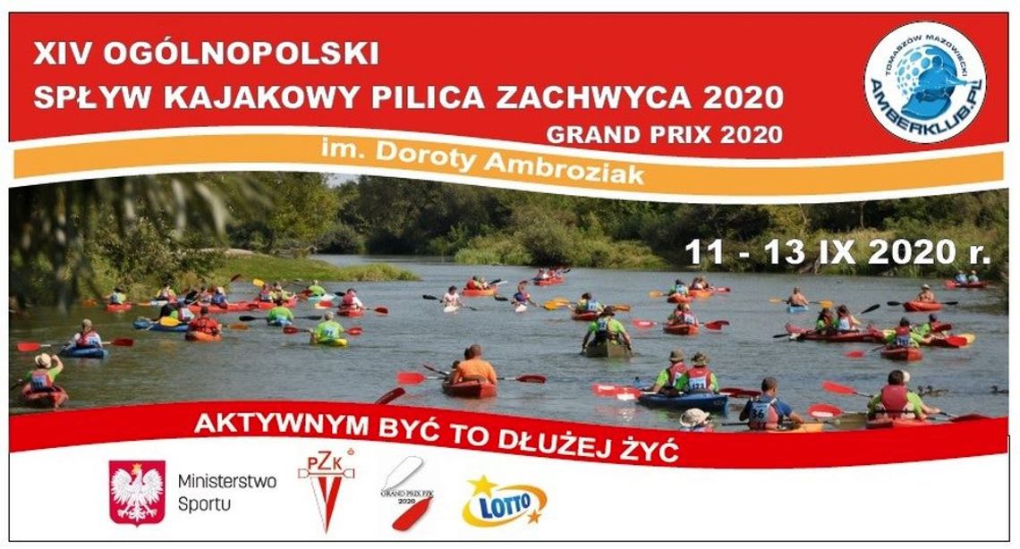 XIV edycja Ogólnopolskiego Spływu Kajakowego „Pilica zachwyca 2020” im. Doroty Ambroziak 