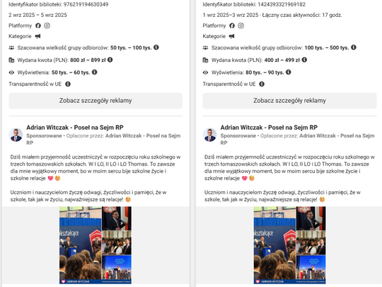 Adrian Witczak - rozpoczęcie roku szkolnego