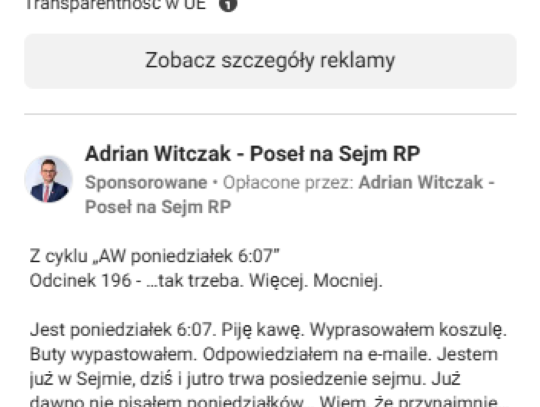 Adrian Witczak - kawa koszula i pantofelki