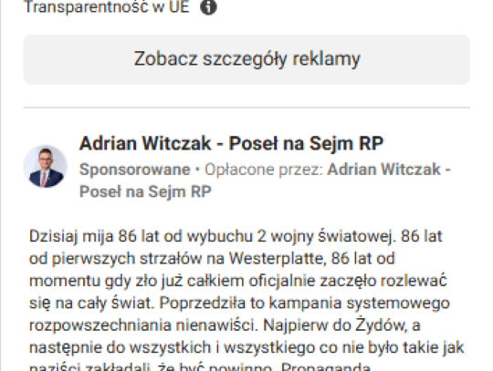 Adrian Witczak - rocznica wybuchu II Wojny