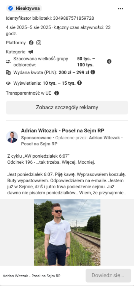 Adrian Witczak - kawa koszula i pantofelki