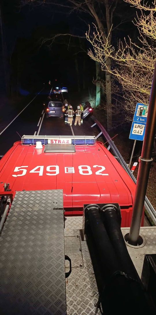 Kolizja na drodze krajowej nr 48