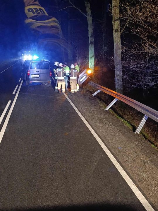 Kolizja na drodze krajowej nr 48