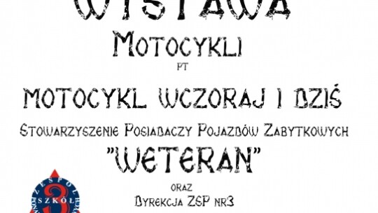 plakat informujący o wystawie motocykli