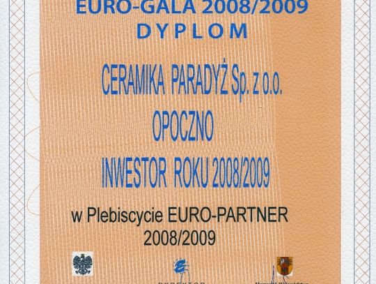 Ceramika Paradyż Inwestorem Roku 2009/2010