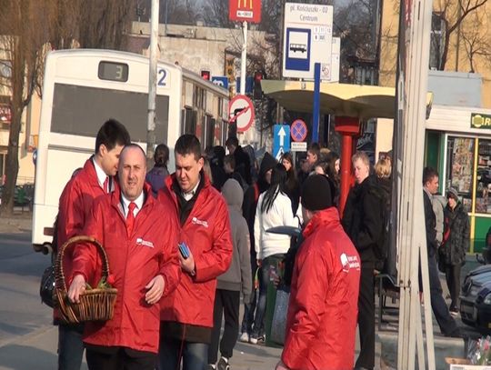 SLD rozdawało kwiaty