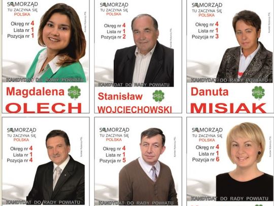 Kandydaci PSL do Rady Powiatu Tomaszowskiego