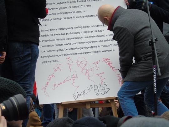 Nowocześni z Tomaszowa protestowali w Warszawie