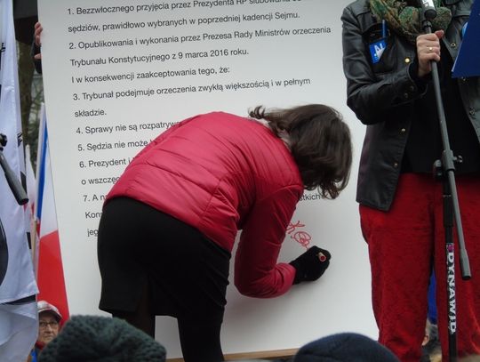 Nowocześni z Tomaszowa protestowali w Warszawie