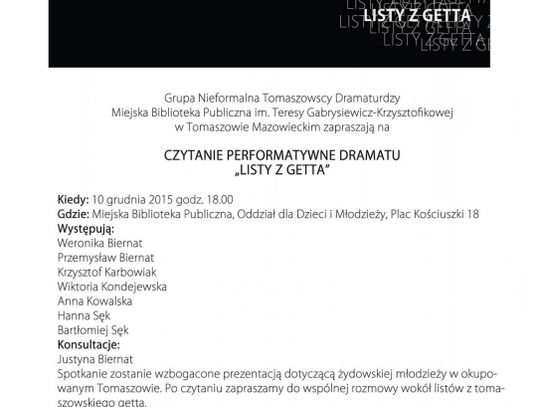 Czytać performatywnie... &quot;Listy z Getta&quot;