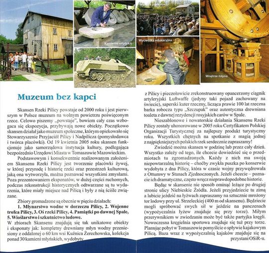 Folder reklamowy przygotowany przez Wydział Informacji Turytycznej i Promocji Starostwa Powiatowego w Tomaszowie Mazowieckim