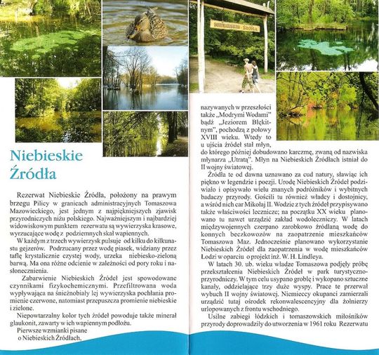 Folder reklamowy przygotowany przez Wydział Informacji Turytycznej i Promocji Starostwa Powiatowego w Tomaszowie Mazowieckim