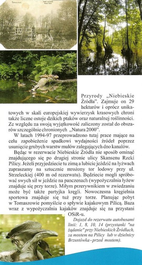 Folder reklamowy przygotowany przez Wydział Informacji Turytycznej i Promocji Starostwa Powiatowego w Tomaszowie Mazowieckim