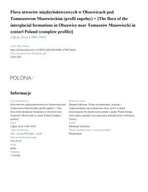 Flora utworów międzylodowcowych w Olszewicach pod  - strona 1