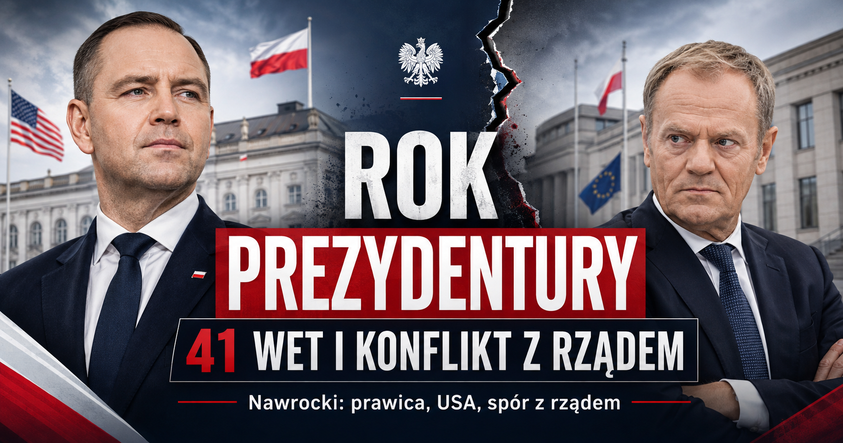 Rok wojny pozycyjnej. Nawrocki wetuje, buduje własny obóz i stawia na sojusz z USA
